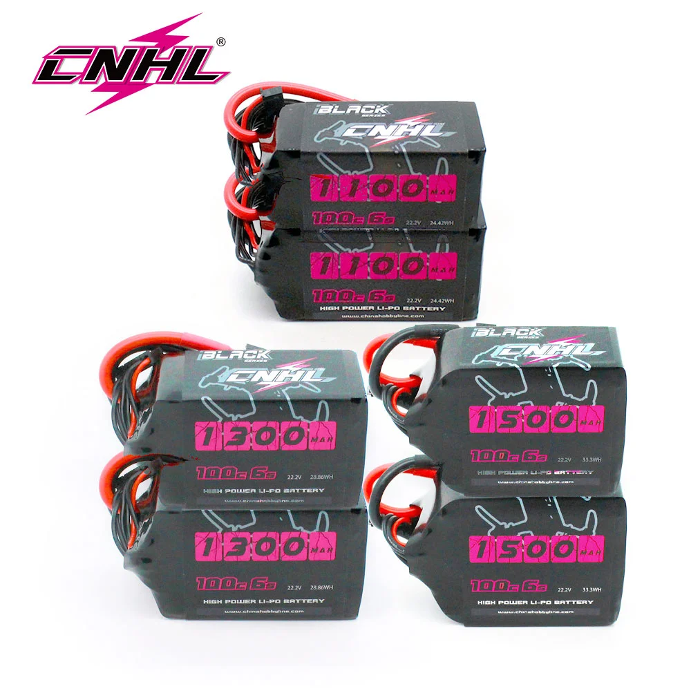 CNHL Lipo 배터리 6S 22.2V 1100mAh 1300mah 1500mah 100C XT60 포함 RC FPV 쿼드콥터 드론 비행기 헬리콥터 취미용 할인이벤트